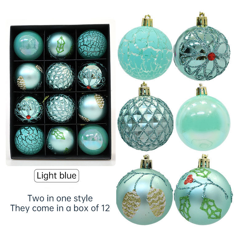 Christmas Tree Ornaments, 12-Pack 6cm Coordinated Set