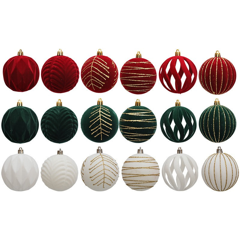 Christmas Tree Ornaments: Elegant 8cm Velvet Baubles