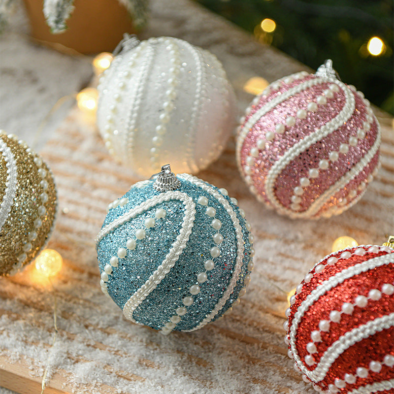 Christmas Ornaments With Glittering Beaded Spirals