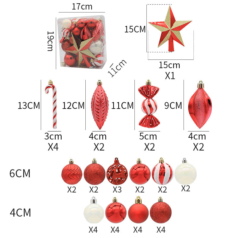 Christmas Tree Ornaments 40-Piece Coordinated Set