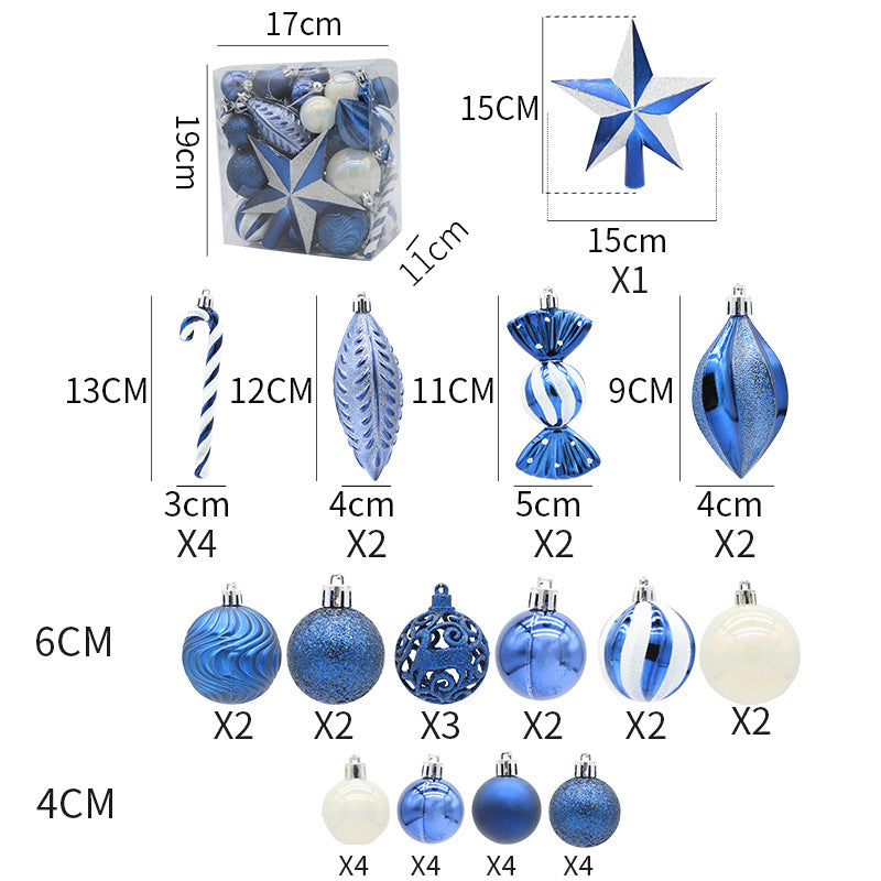 Christmas Tree Ornaments 40-Piece Coordinated Set