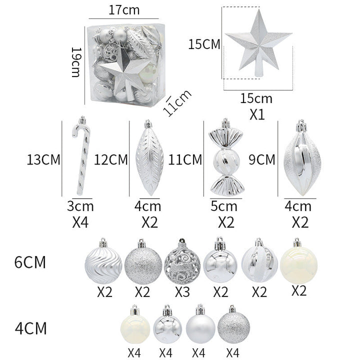 Christmas Tree Ornaments 40-Piece Coordinated Set