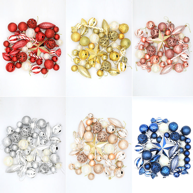 Christmas Tree Ornaments 40-Piece Coordinated Set