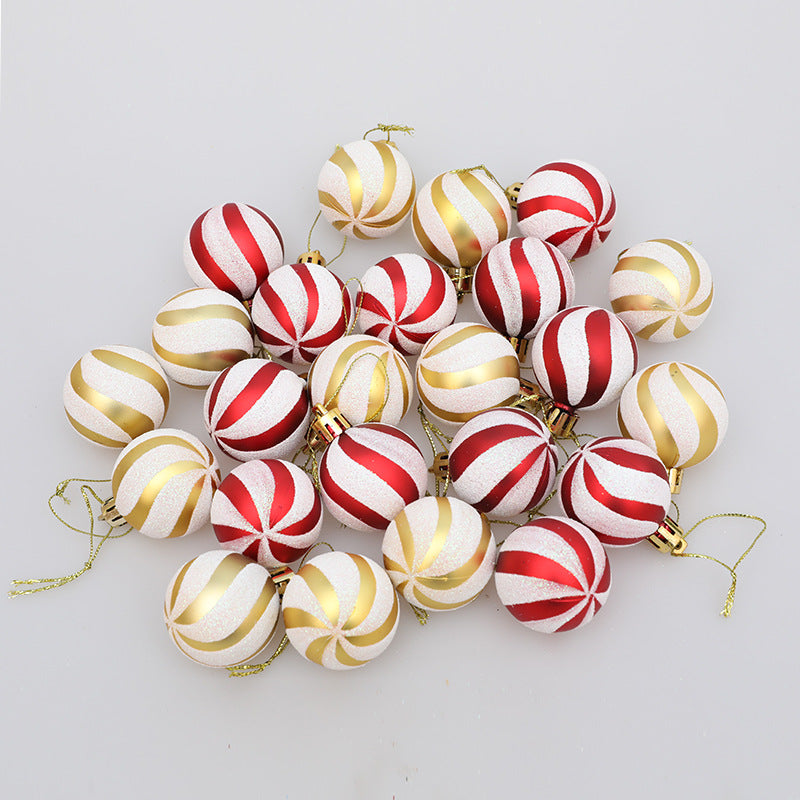 Christmas Tree Ornaments: Red, White & Gold Baubles