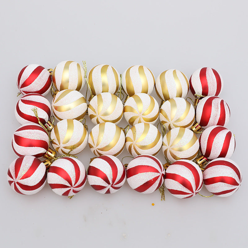 Christmas Tree Ornaments: Red, White & Gold Baubles