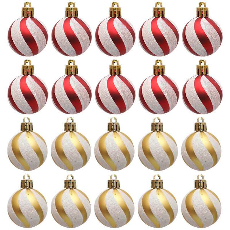 Christmas Tree Ornaments: Red, White & Gold Baubles