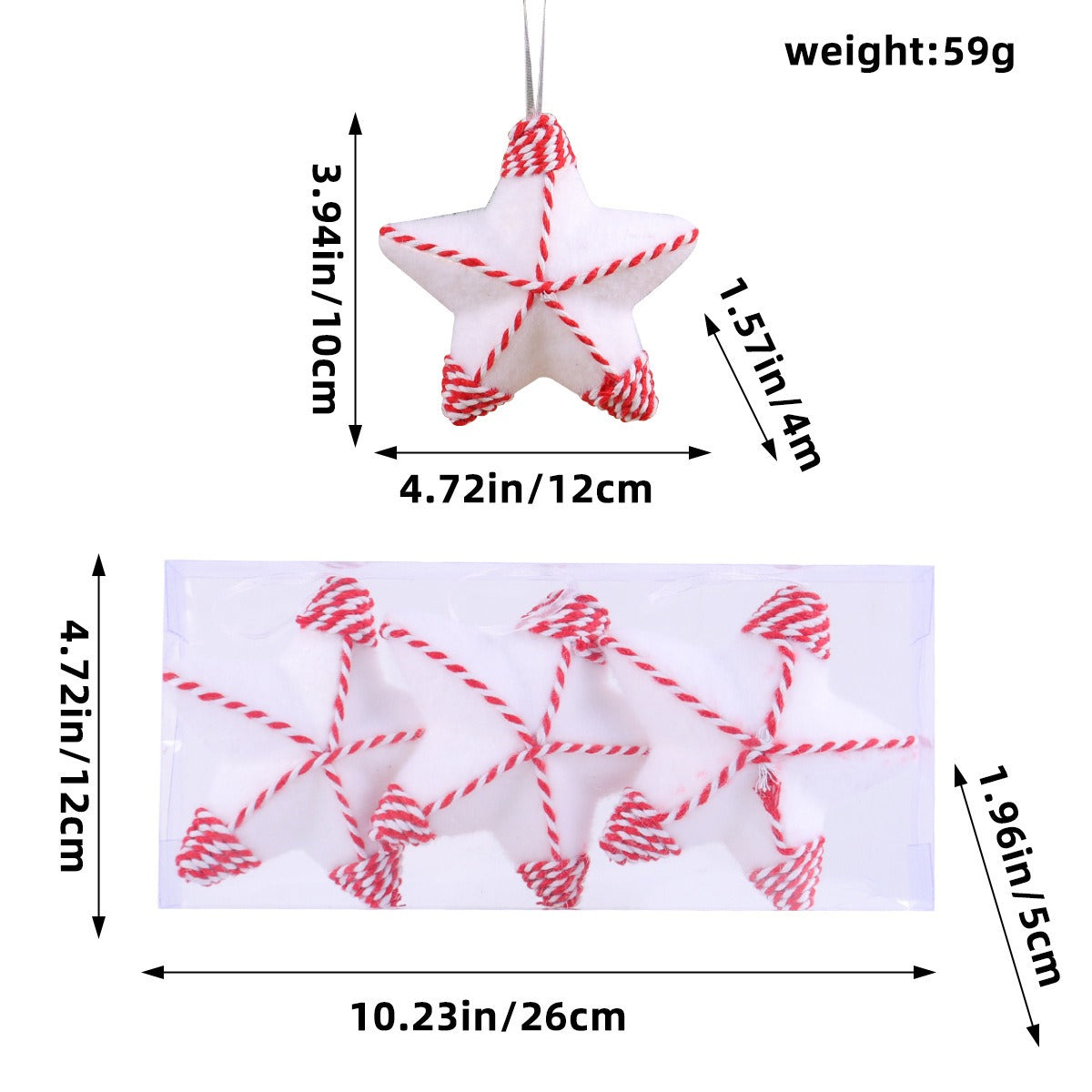 Christmas Tree Ornaments for a Candy-Cane Theme
