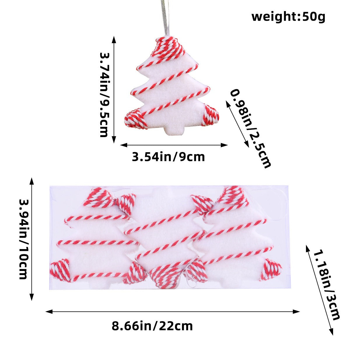 Christmas Tree Ornaments for a Candy-Cane Theme