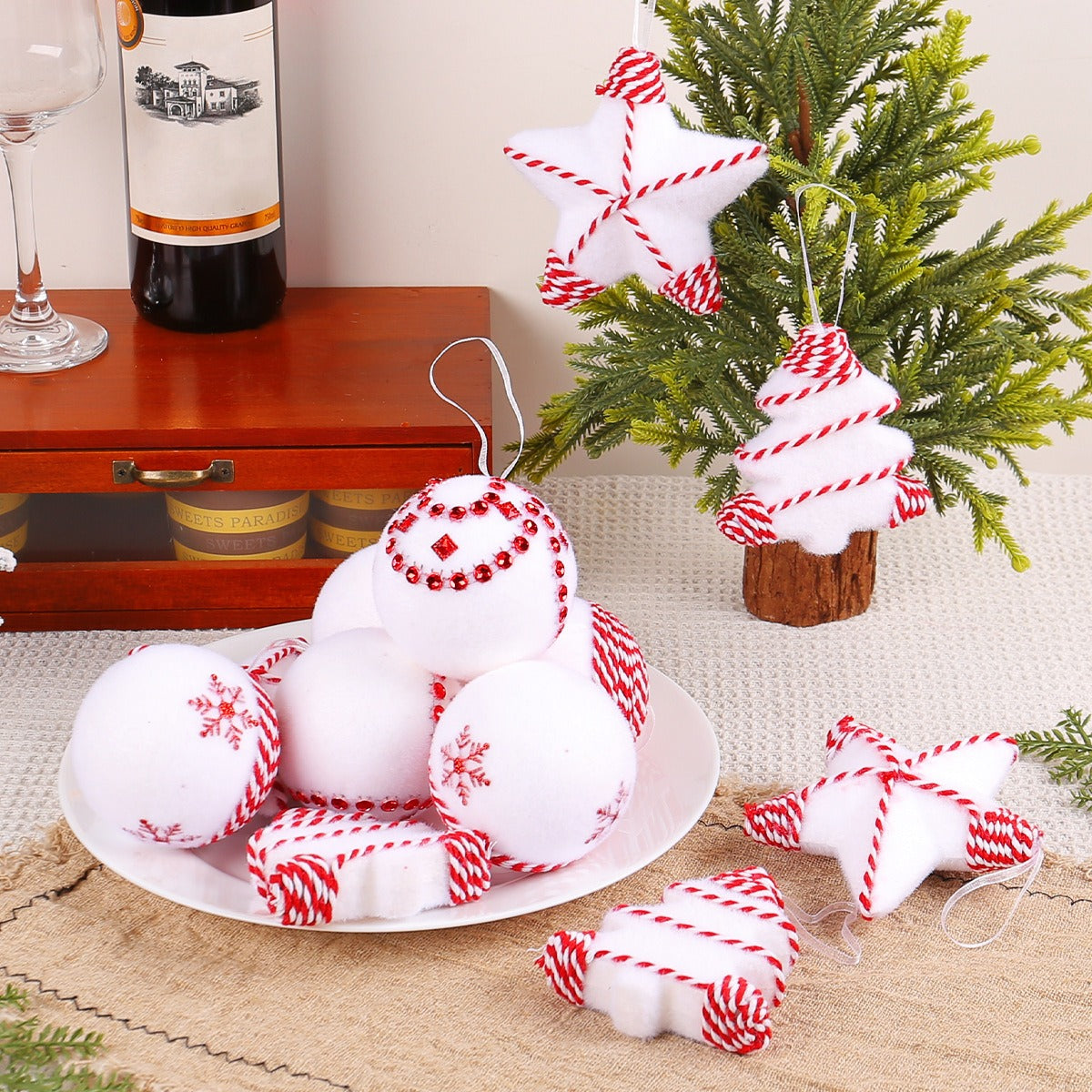 Christmas Tree Ornaments for a Candy-Cane Theme