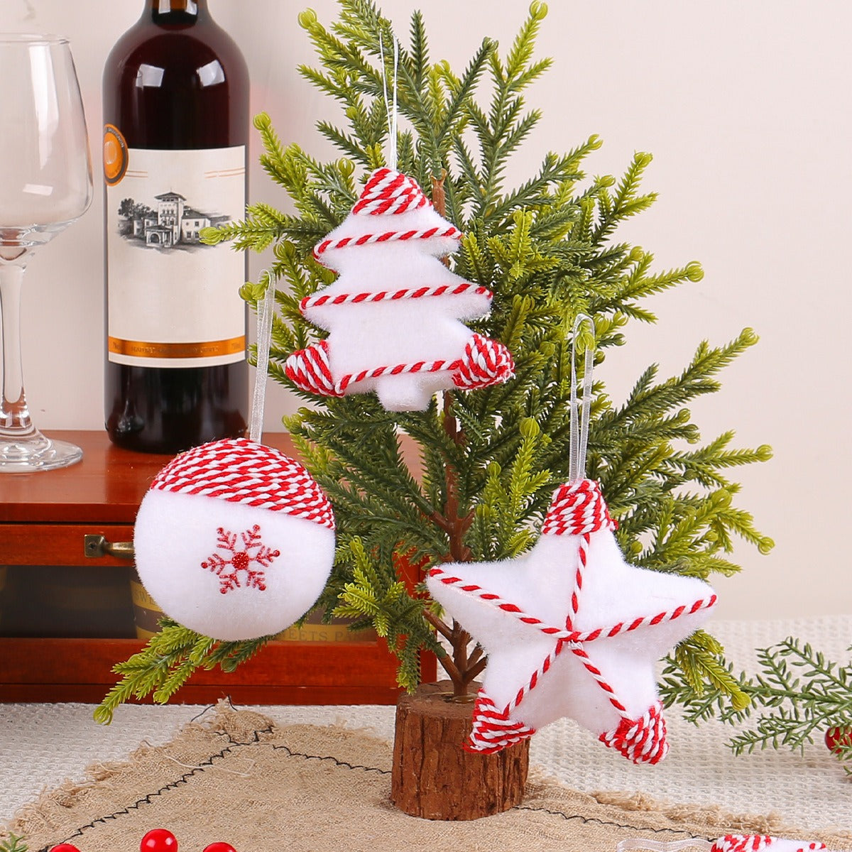 Christmas Tree Ornaments for a Candy-Cane Theme