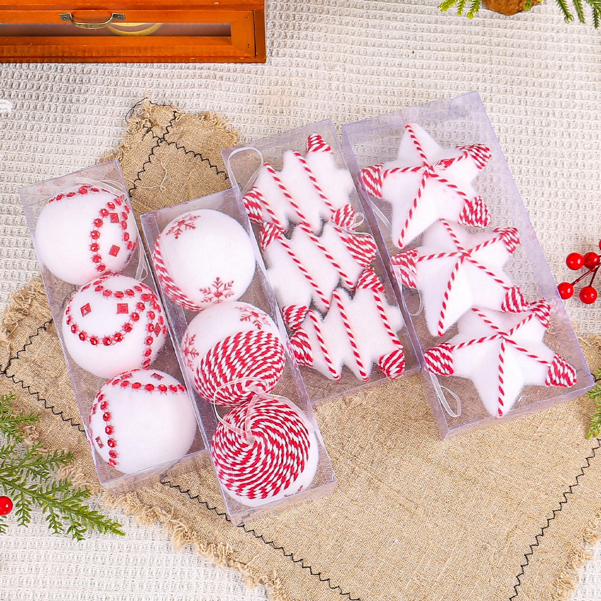 Christmas Tree Ornaments for a Candy-Cane Theme