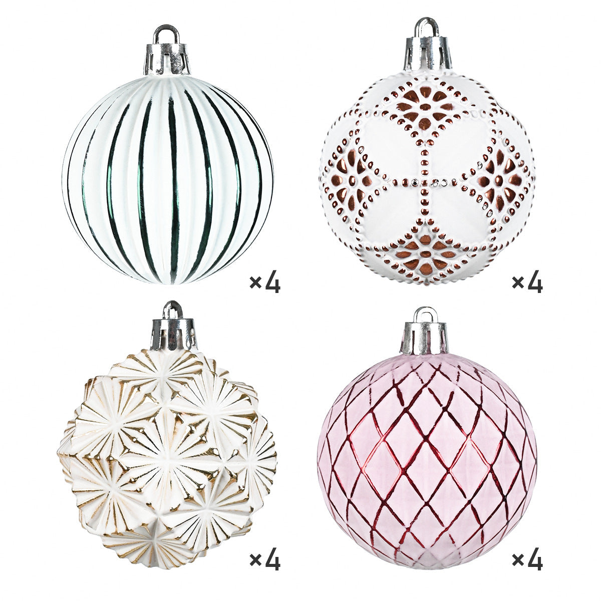 Christmas Ornaments Vintage 16-Piece Display Gift Box