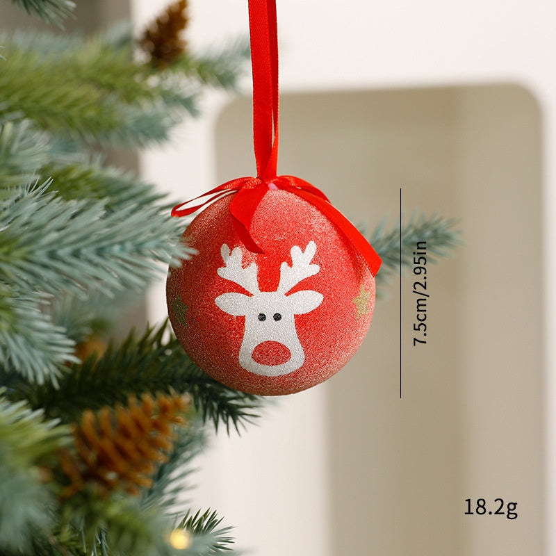 Christmas Ball Ornaments Set Foam Glitter Tree Decor