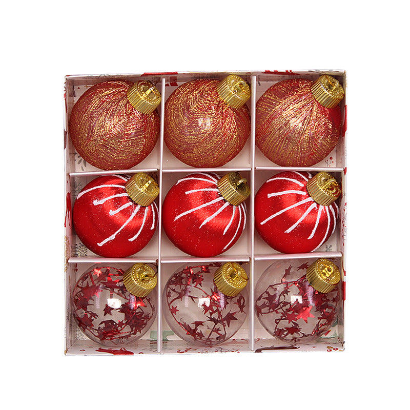 Christmas Baubles 9-Piece Set for a Polished Festive Tree