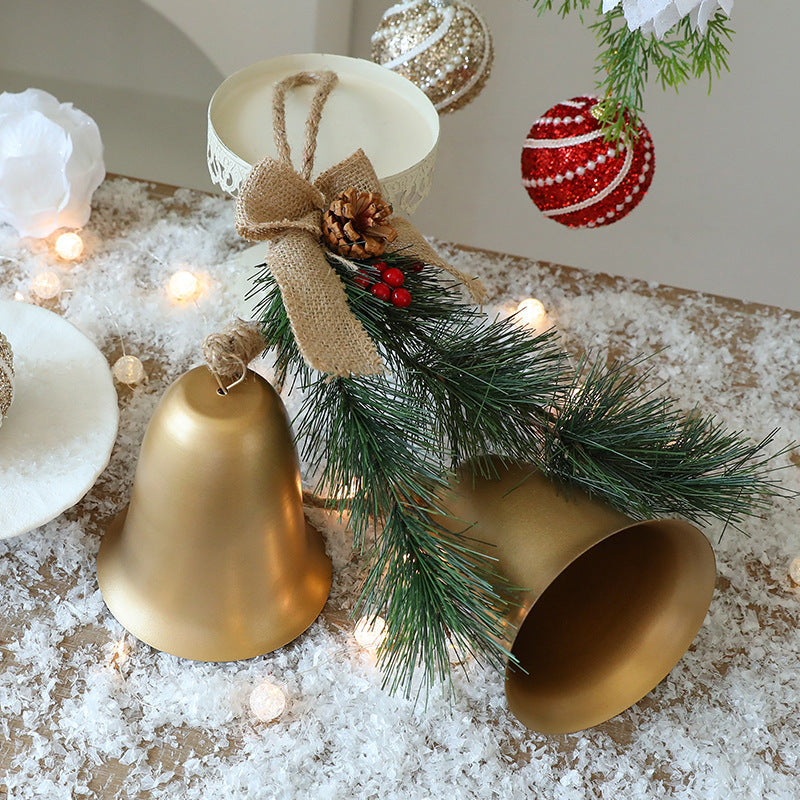 Christmas Bell Ornament for Rustic Holiday Door Decor