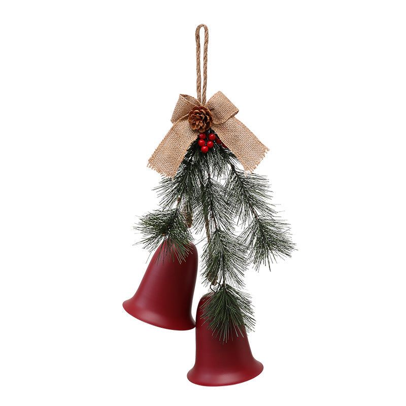Christmas Bell Ornament for Rustic Holiday Door Decor