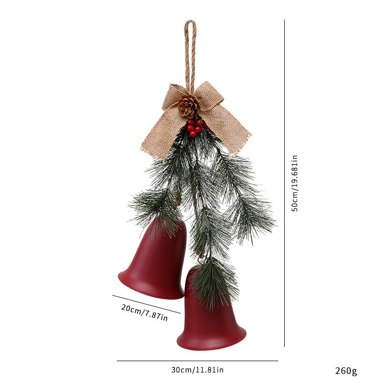 Christmas Bell Ornament for Rustic Holiday Door Decor