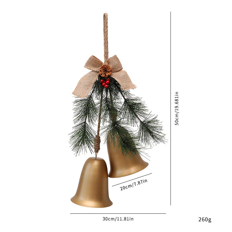 Christmas Bell Ornament for Rustic Holiday Door Decor