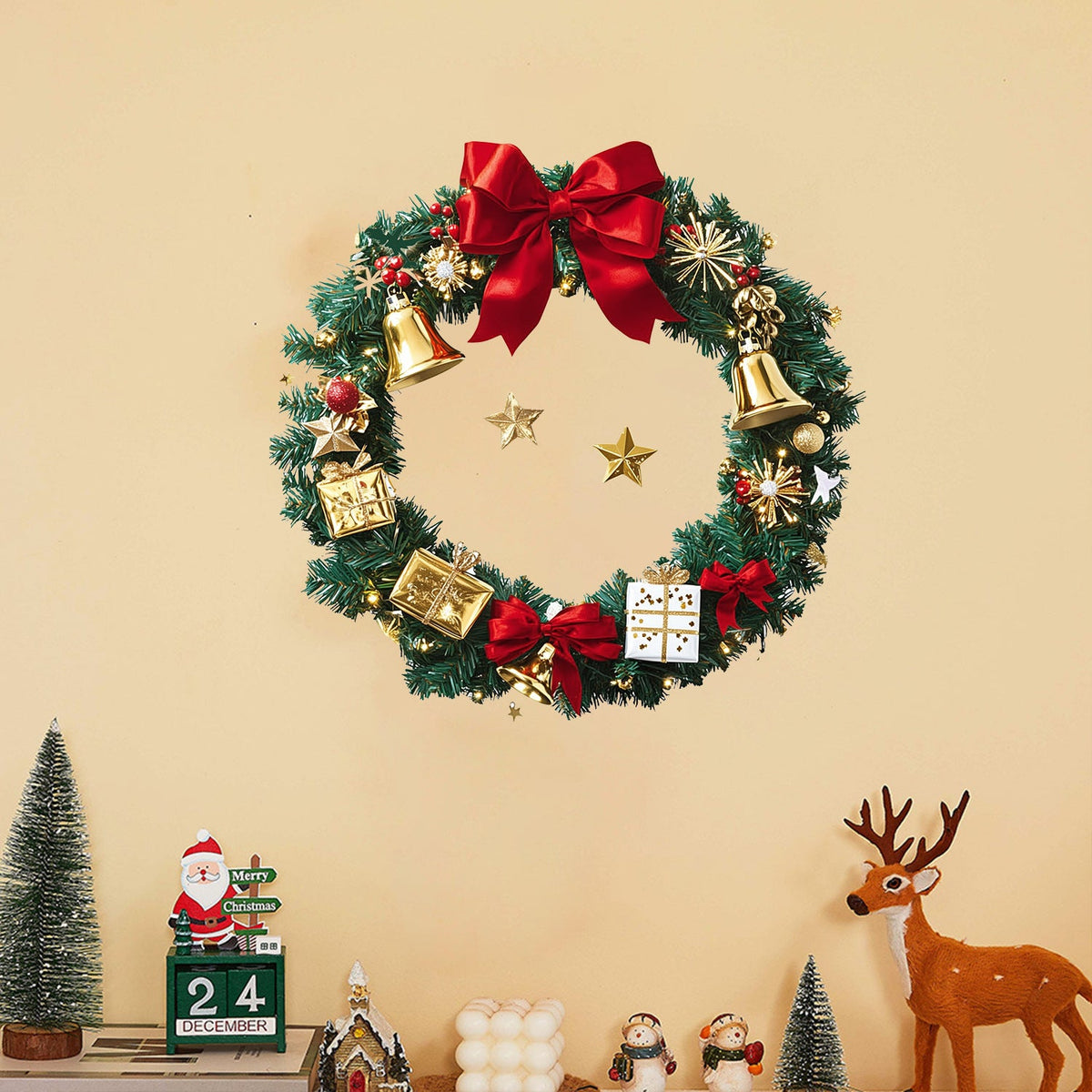 Christmas Wall Sticker Wreath for Instant Holiday Cheer