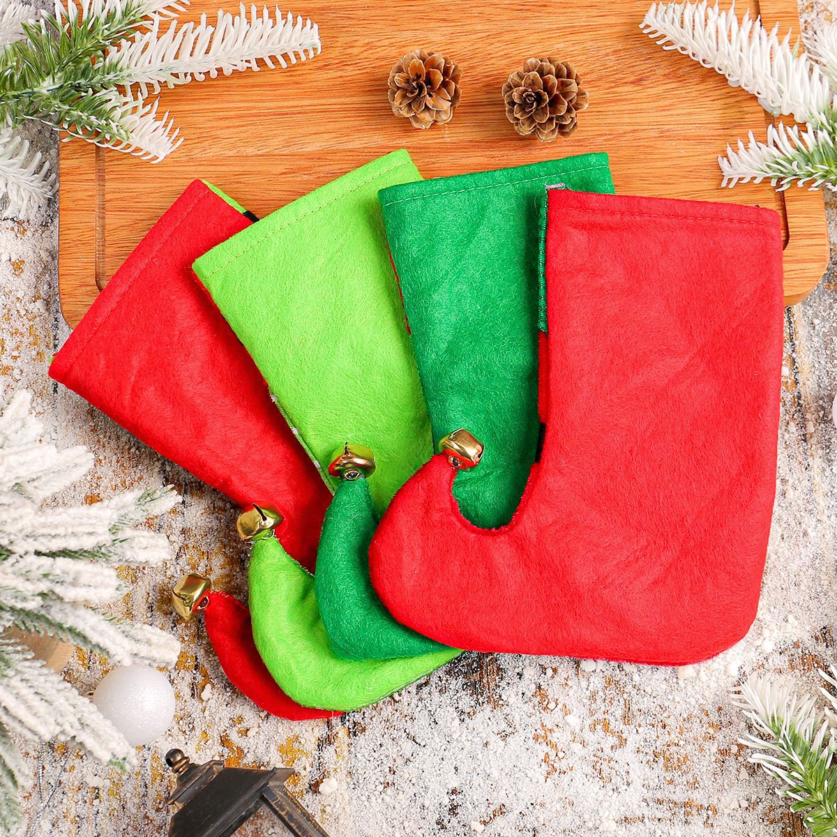 Christmas Stockings With Playful Elf & Santa Style