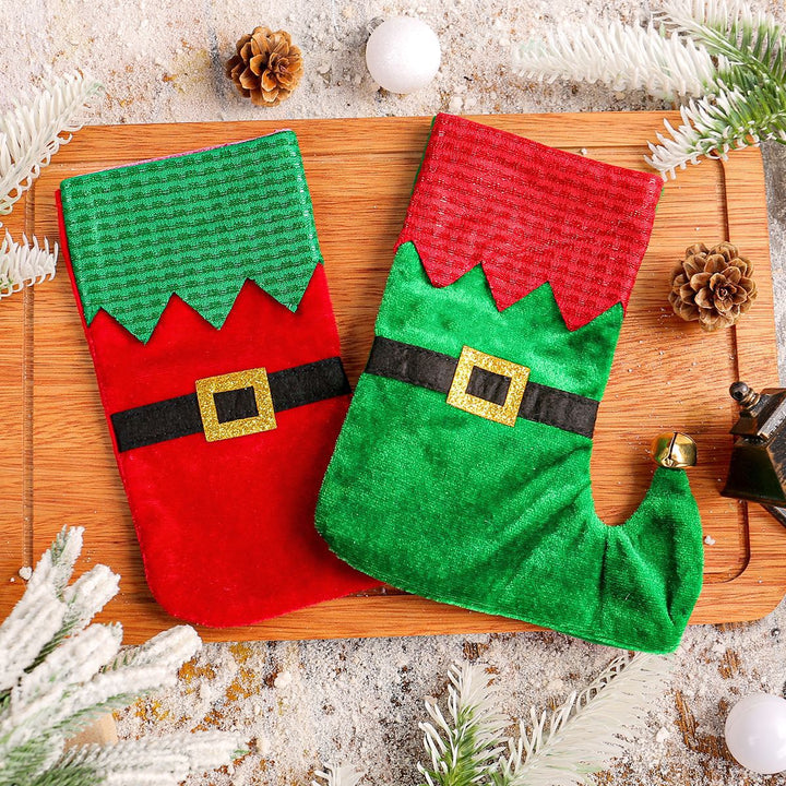 Christmas Stockings With Playful Elf & Santa Style