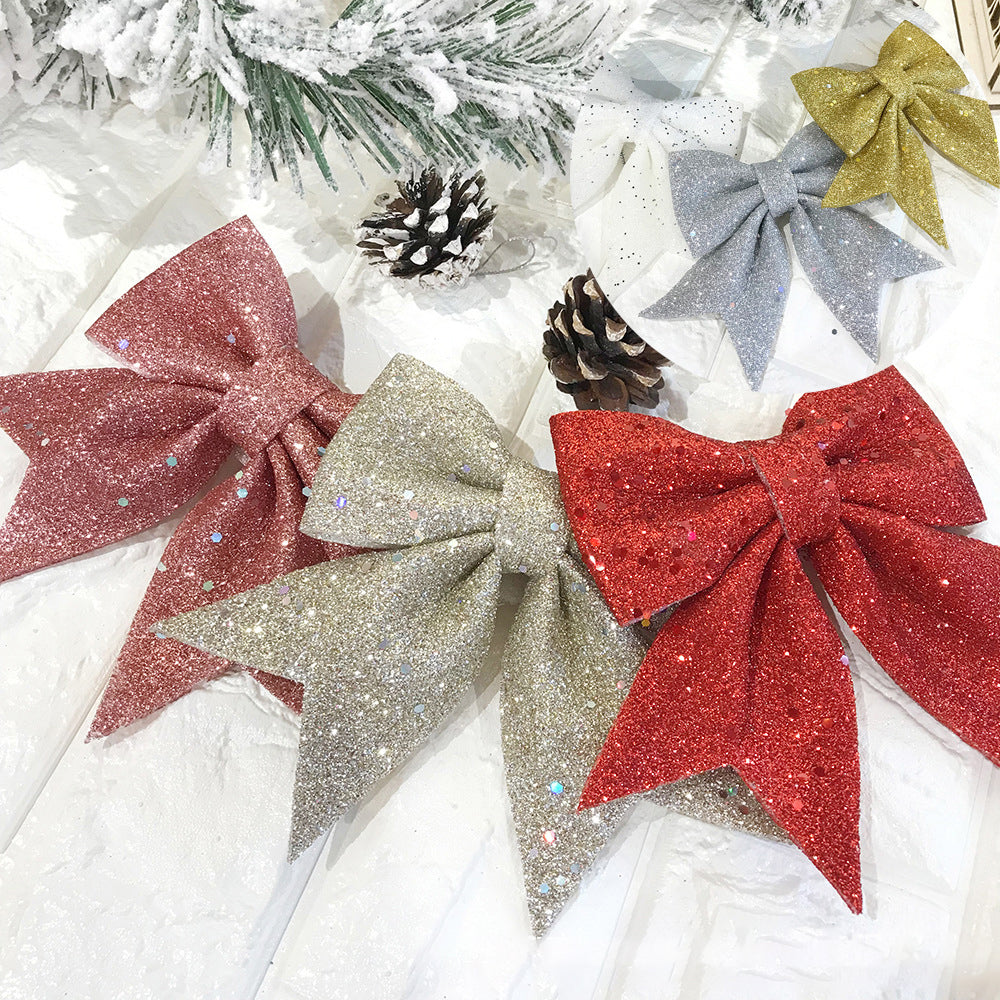 Glitter Christmas Tree Bows for Festive Holiday Displays