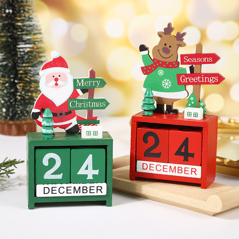 Perpetual Christmas Calendar Wooden Snowman Ornament