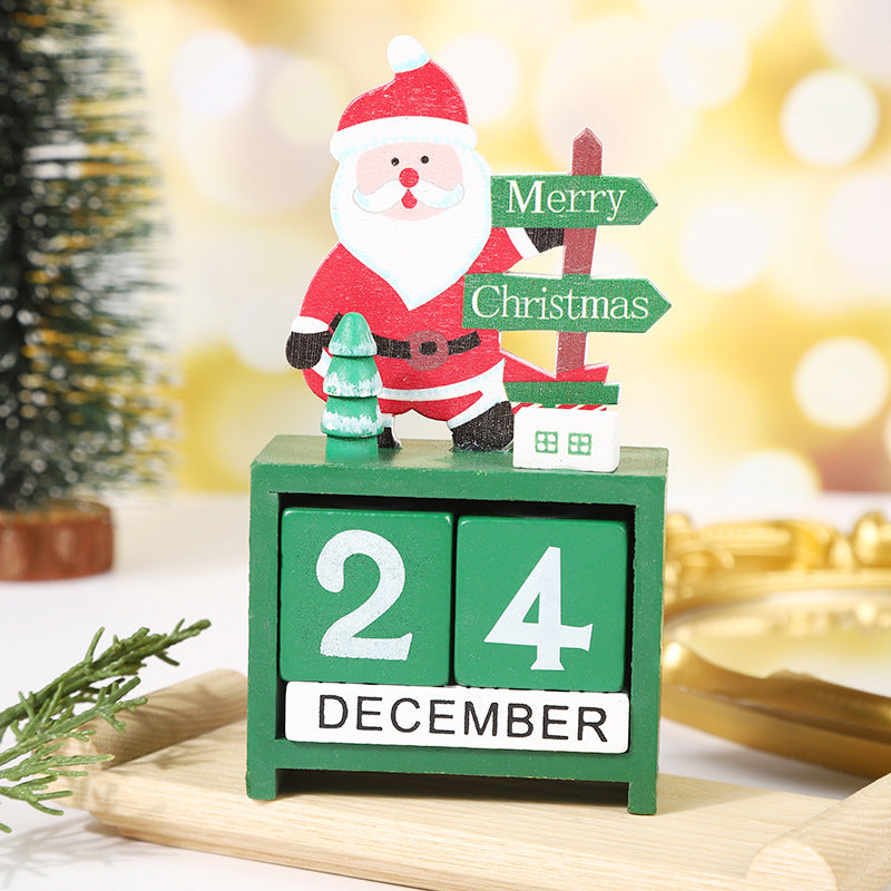 Perpetual Christmas Calendar Wooden Snowman Ornament