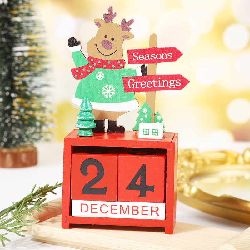 Perpetual Christmas Calendar Wooden Snowman Ornament