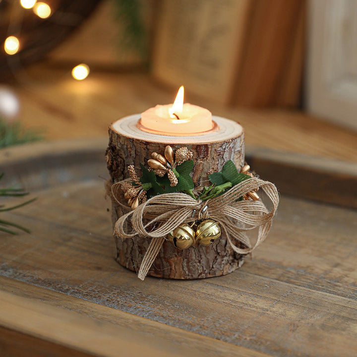 Rustic Christmas Candle Holder for Warm Holiday Glow
