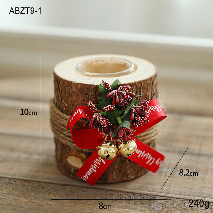 Rustic Christmas Candle Holder for Warm Holiday Glow