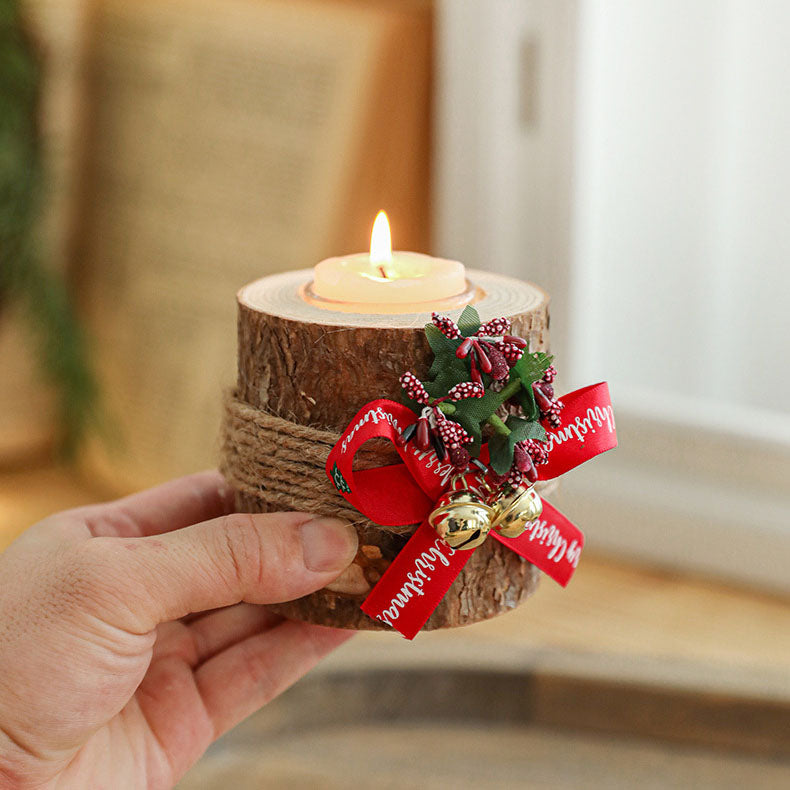 Rustic Christmas Candle Holder for Warm Holiday Glow