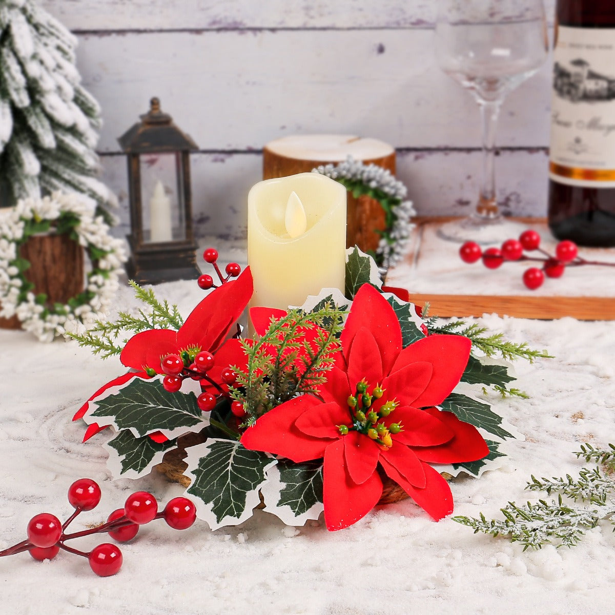 Christmas Candle Wreath Centerpiece for Festive Tables