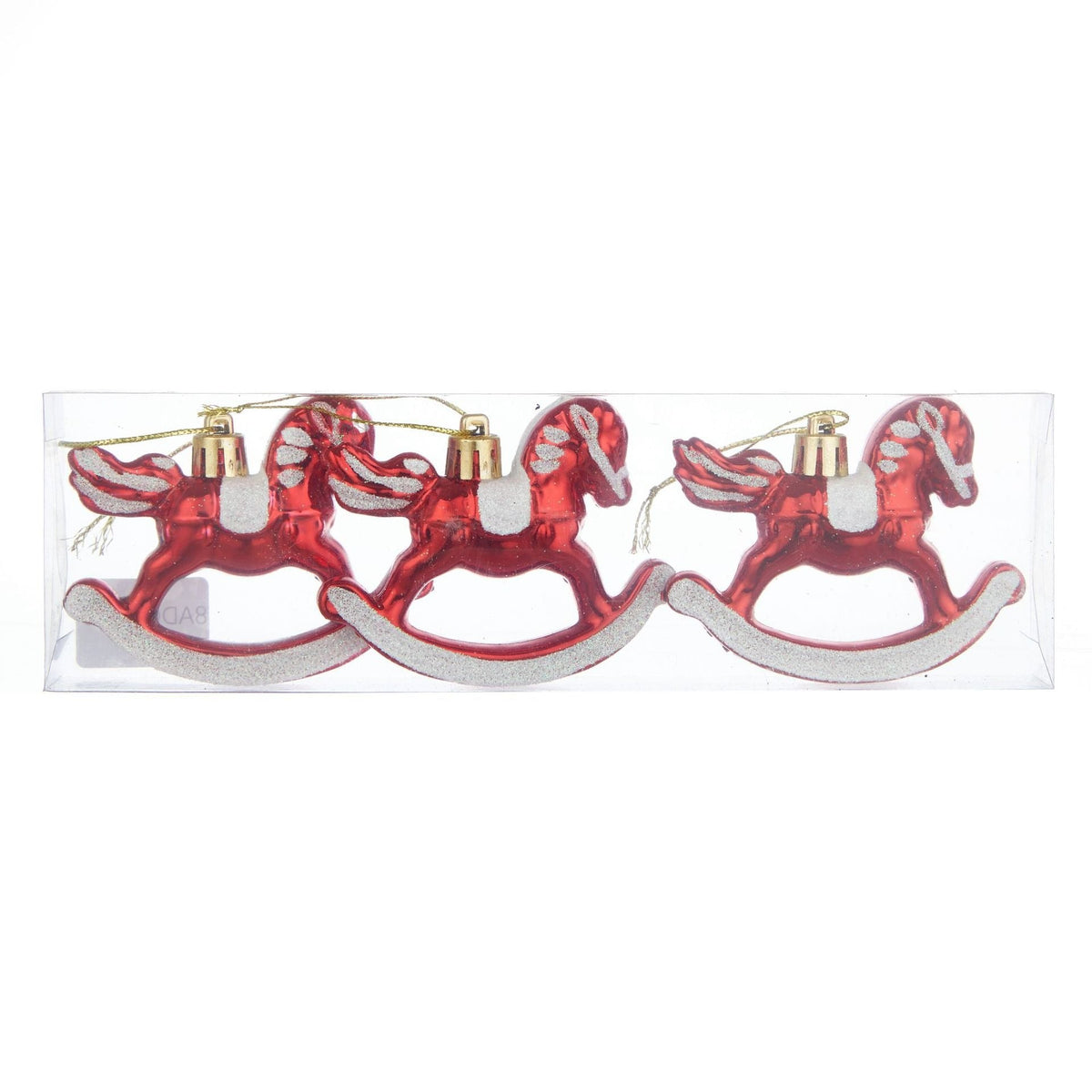 Rocking Horse Christmas Ornaments, Coordinated Set of 3