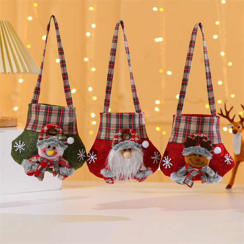 Reusable Christmas Gift Bag With Plush Character Charm