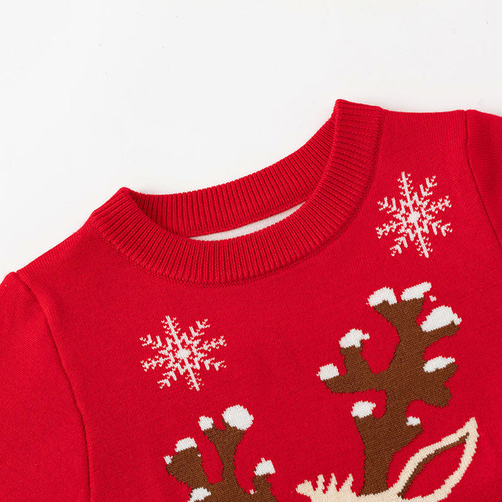 Christmas Reindeer Knitted Dress for Girls | Cozy