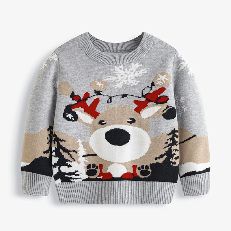 Cozy Knit Sweater — Festive Reindeer Holiday Layer
