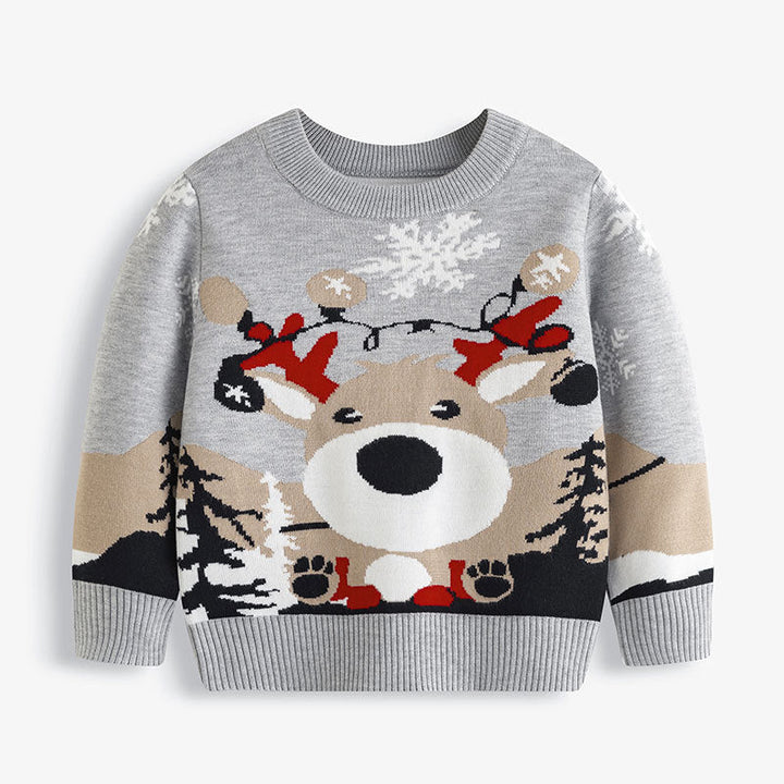 Cozy Knit Sweater — Festive Reindeer Holiday Layer