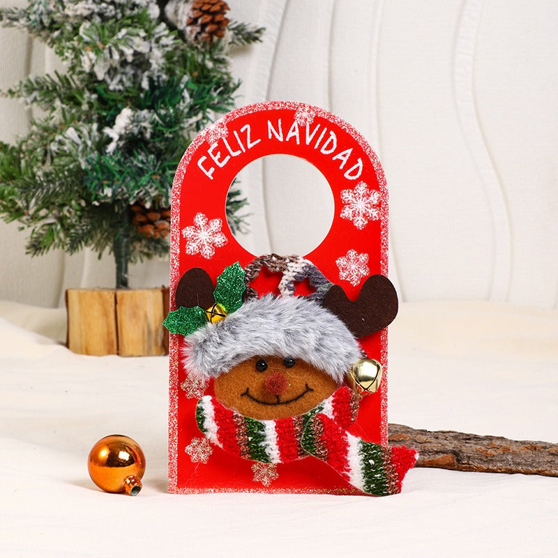 Christmas Door Ornament With Sparkly Snowman Cheer