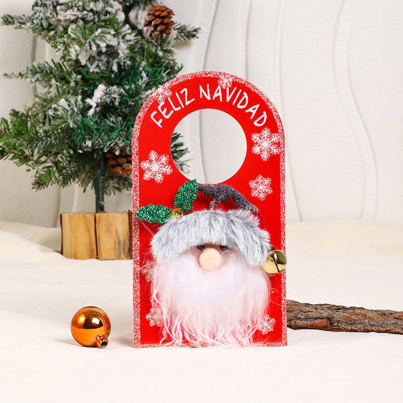 Christmas Door Ornament With Sparkly Snowman Cheer