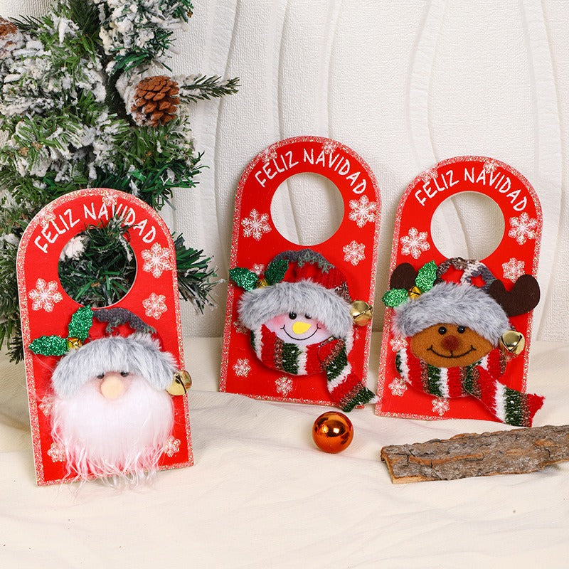 Christmas Door Ornament With Sparkly Snowman Cheer