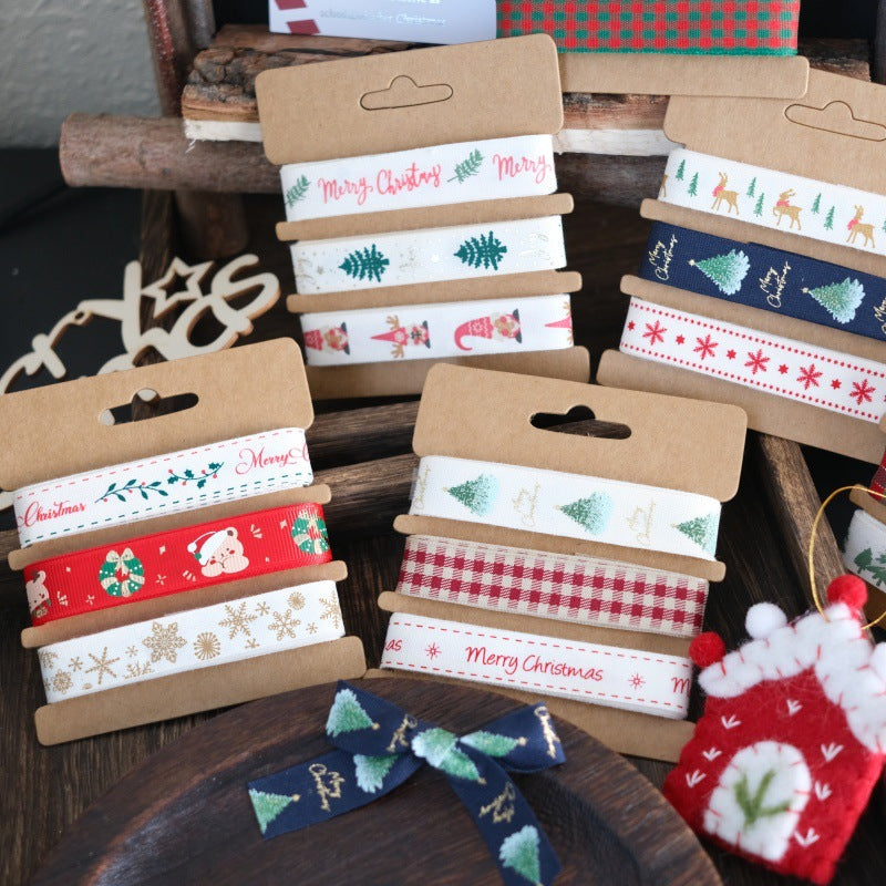 Christmas Ribbon Set for Festive Gift Wrapping & Decor