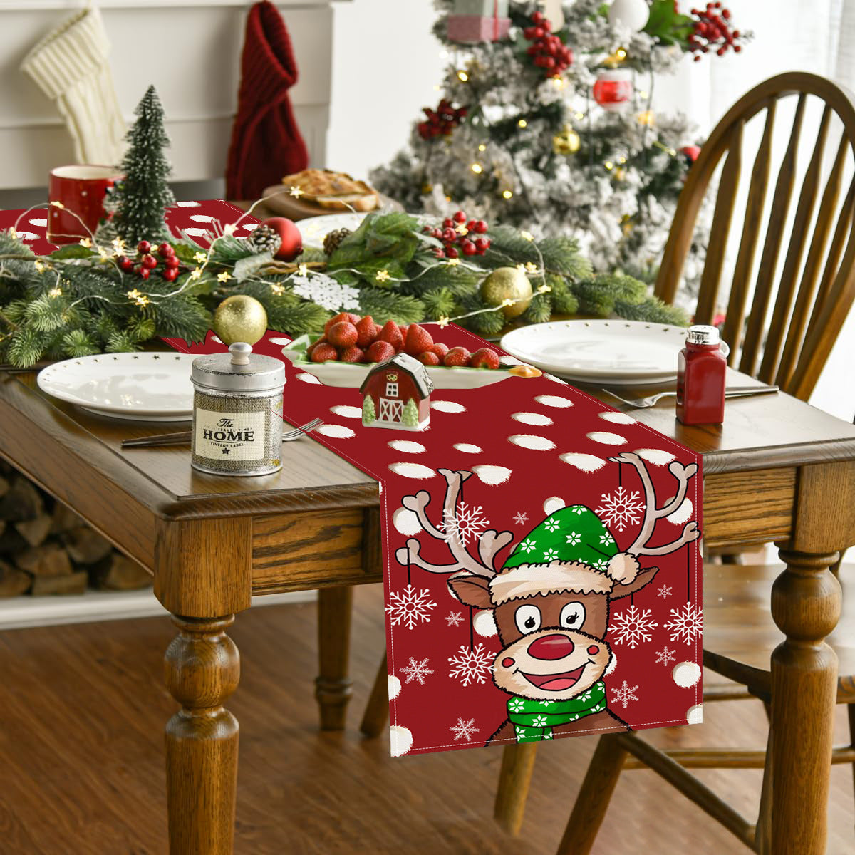 Christmas Reindeer Tablecloth | Festive Table Decor
