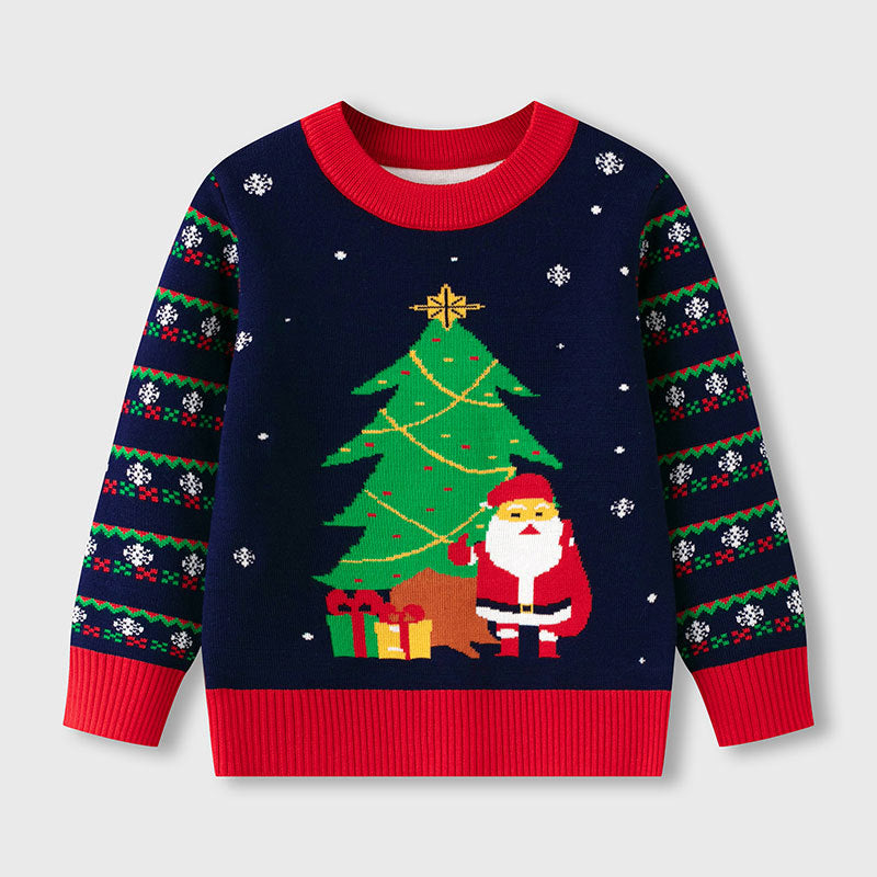 Christmas Baby Sweater Santa Tree Knit Holiday Outfit