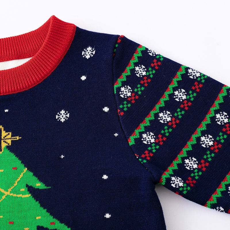 Christmas Baby Sweater Santa Tree Knit Holiday Outfit