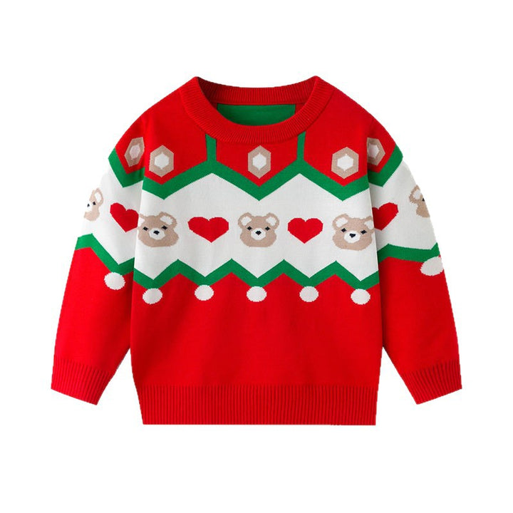 Baby Christmas Sweater With Cozy Festive Teddy Bear