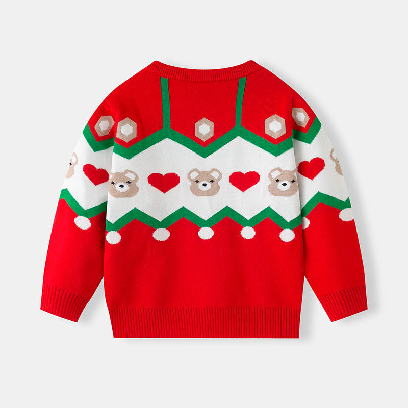 Baby Christmas Sweater With Cozy Festive Teddy Bear