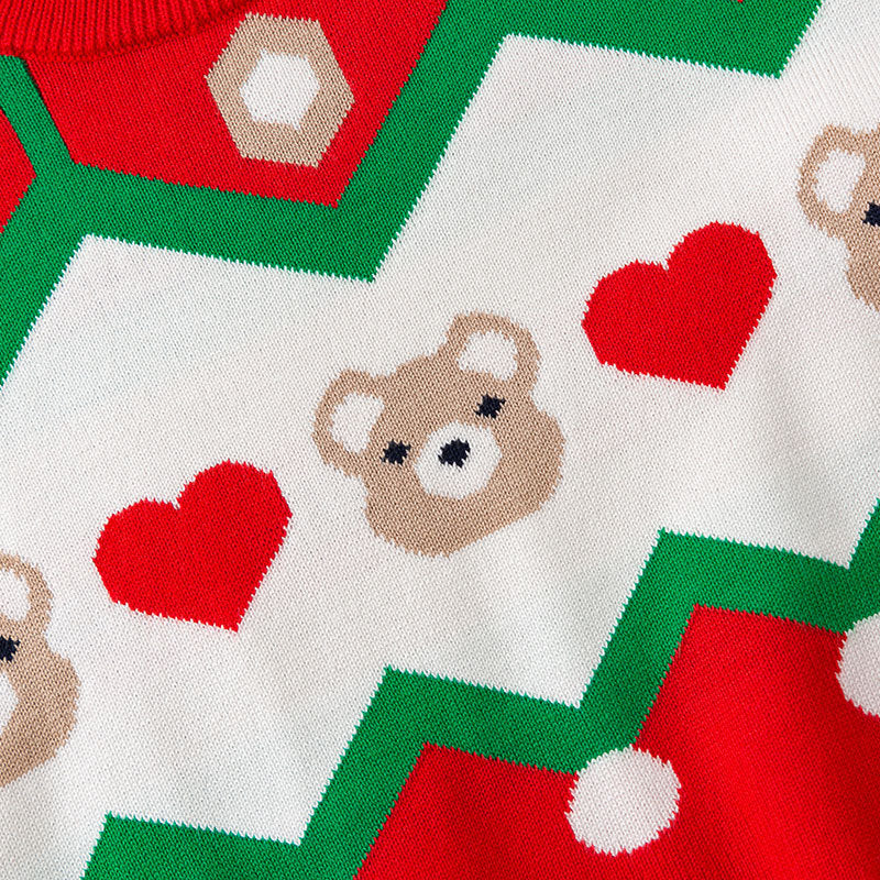 Baby Christmas Sweater With Cozy Festive Teddy Bear