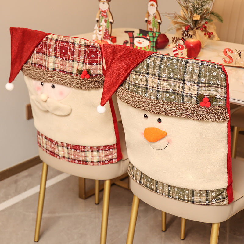 Christmas Chair Covers Festive Santa Snowman Decor