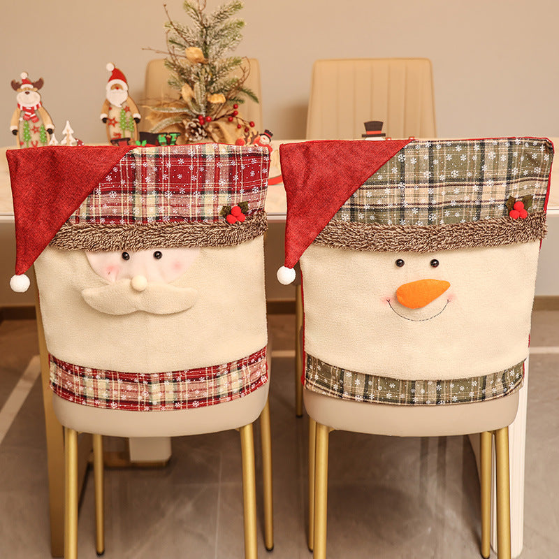 Christmas Chair Covers Festive Santa Snowman Decor